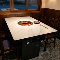 Table de barbecue commerciale moderne Jilu, économique et sans fumée, avec système d'évacuation inférieur, idéale pour les nouveaux magasins de barbecue