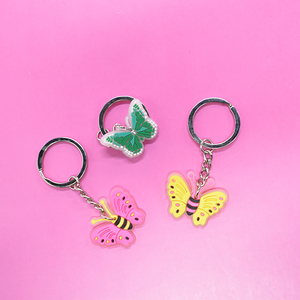 2025 nóng bán tùy chỉnh kim loại Keychain với logo cho quà tặng của công ty bướm mặt hàng khuyến mại dễ thương PVC vòng chìa khóa tùy chỉnh Keychain - Product Image 5