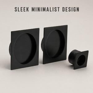 201 Stainless Steel Recessed Sliding <strong>Door</strong> Pull Set 54mm Square Cabinet Wardrobe Handle <strong>Matte</strong> <strong>Black</strong> - Product Image 1