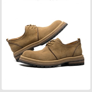 Men's Low Cut Lace up Round Toe Suede Shoes High Quality <b>Retro</b> Casual Walking Shoes - Product Image 1