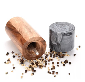 Bouteille à épices de cuisine WXL701 en bois d'acacia et marbre, moulin à poivre manuel en bois, vente en gros - Product Image 4