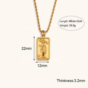Conjuntos de joyería de moda Dingran <span class=keywords><strong>Tarot</strong></span> chapado en oro collares de acero inoxidable conjunto de joyería para mujer - Product Image 3