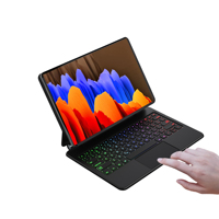 Özel dil kablosuz arkadan aydınlatmalı TrackPad Samsung klavye Galaxy Tab S7 + S7 artı 12.4 SM-T970 SM-T975 T976B sihirli klavye