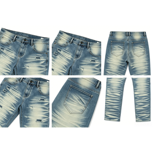 Pantaloni in denim lavato stampato eleganti e all'avanguardia, a vita bassa e vestibilità slim, per look hip-hop, punk e streetwear. - Product Image 6