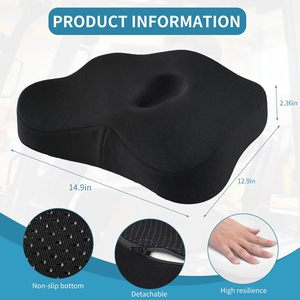 Coussins de siège de voiture ergonomiques en mousse à mémoire de forme avec soutien lombaire, dossier amovible et lavable, coussins de confort pour les fesses - Vente en gros - Product Image 4