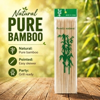 Brochettes en bambou poli jetables à long manche coréen, 30 cm, écologiques, bâtonnets de bambou naturel pour barbecue, kebab, restaurant (vente en gros)