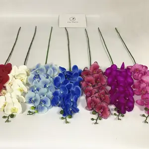 Orquídeas artificiales de seda de alta calidad, QSLH-CF0032, orquídeas de tacto Real para decoración de boda