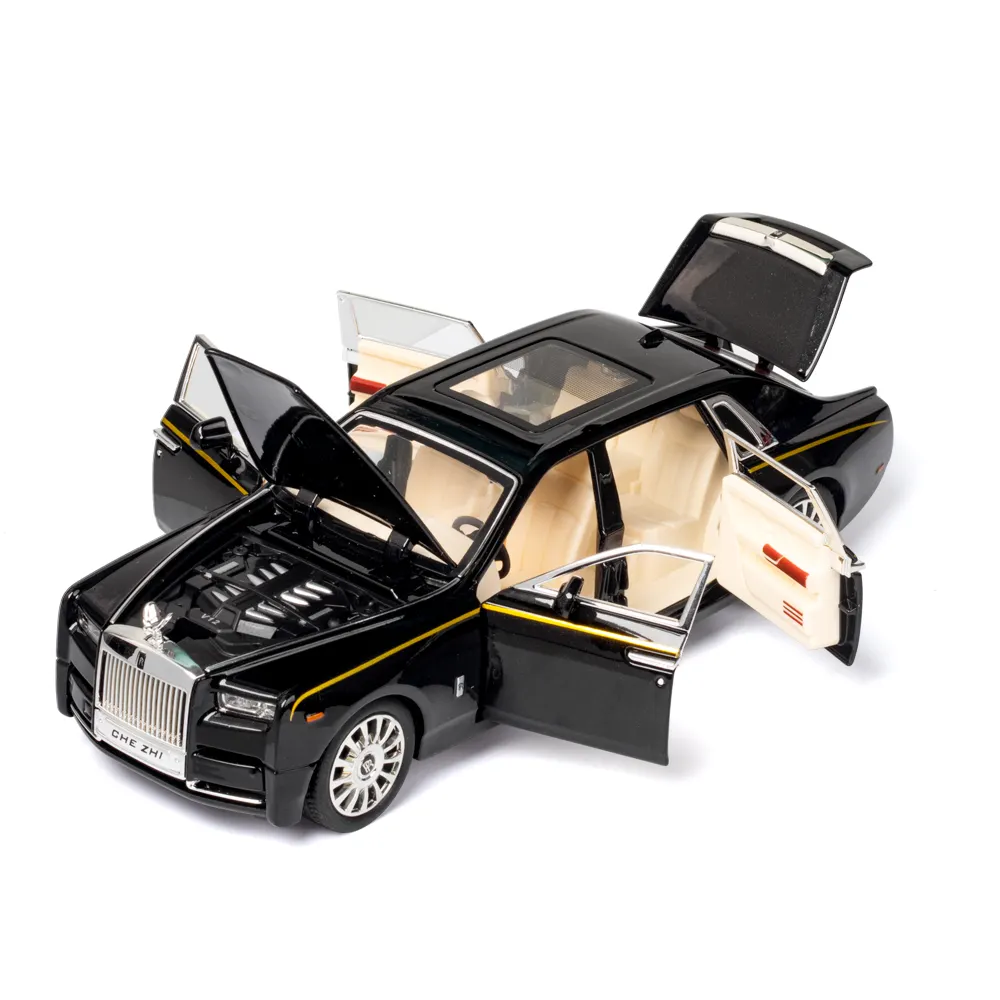 1:24 Factory price Rolls Phantom Collection car model Sound And Light Pull back diecast car Toy