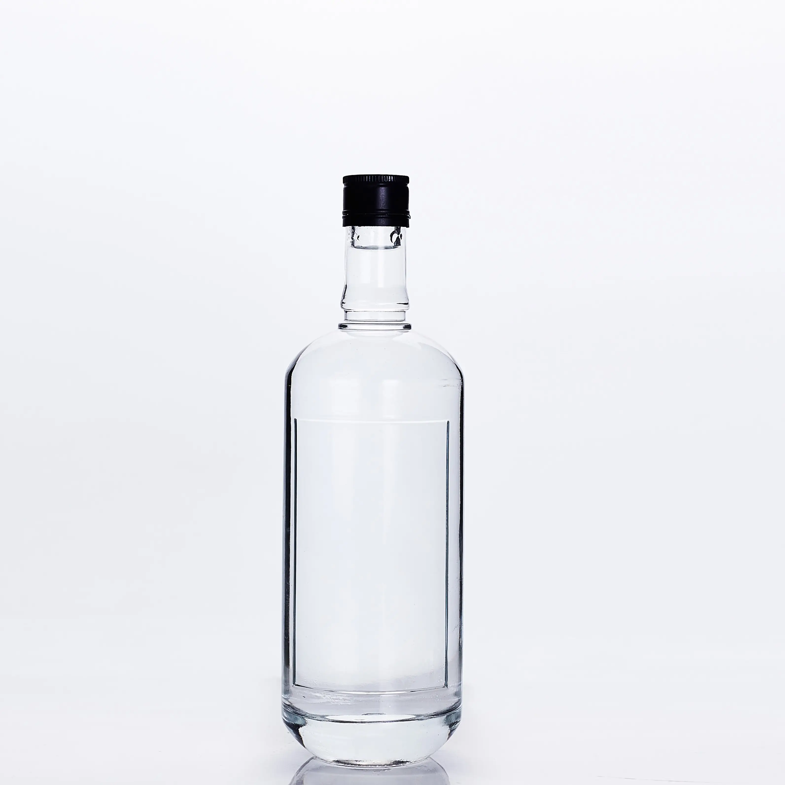 High quality 750ml alcoholic spirits glass bottle whiskey vodka gin rum transparent wine bottle