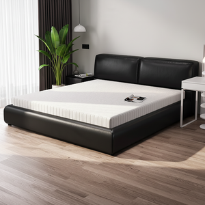 Cama Inteligente Multifuncional Big Black Bull, Cama de Cuero Moderna y Minimalista con Tecnología Zero-Pressure, Cama Doble para Dormitorio Principal - Product Image 1