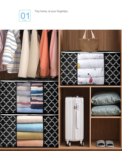 Quilt Storage Bags Large Capacity Moving Box Printing Non-woven Quilt Organizer Foldable Household Clothing Cabinets