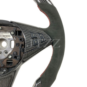 Volante de fibra de carbono de gamuza Alcantara para <span class=keywords><strong>BMW</strong></span> <span class=keywords><strong>E60</strong></span> E61 <span class=keywords><strong>M5</strong></span> E63 E64 M6 <span class=keywords><strong>interior</strong></span> de coche mejorado - Product Image 3