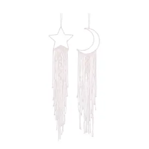 Nuovo <span class=keywords><strong>Macrame</strong></span> Dream Catcher Vento Campana Luna Dream Catcher per la Decorazione Della Casa - Product Image 1
