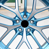 Jantes en alliage forgé sur mesure, 1 pièce, bleu glace, face usinée, légères, 15-30 pouces, 5x114.3 5x120 pour BMW Audi Tesla Benz