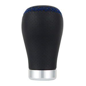 Pommeau de levier de vitesse en cuir bleu, pointé au point de croix, ergonomique, pièce de rechange pour voitures à transmission manuelle - Product Image 3