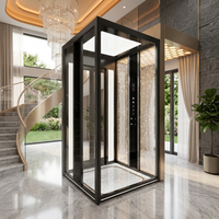 Cabine de Elevador de Metal com Acabamento Fosco para Interiores de Vilas Privadas, Elevador Residencial com Design Moderno e Luxuoso