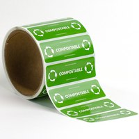 Autocollants personnalisés imperméables en forme de cercle, biodégradables, imprimés sur rouleau, pour l'emballage alimentaire, les restaurants, les étiquettes privées