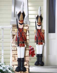 Set of 2 Christmas Holiday Metal Toy <strong>Soldiers</strong> Nutcracker Outdoor Mounted Wall Hanging Decoration - Product Image 2