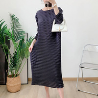 Vêtements formels pour femmes de haute qualité Miyake faits à la main, plissés, mi-longs, haut de gamme, nouveau style chic, amples, grandes tailles, 100% polyester, élégants