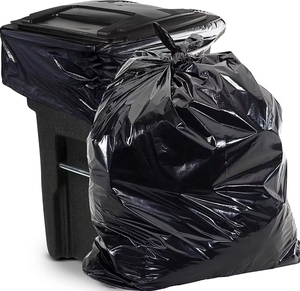 Sacs poubelles noirs extra épais de 3 mil, résistants, jetables, transparents, pour extérieur, 55-60 gallons, vente directe usine - Product Image 4