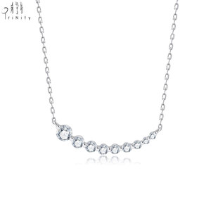 Collar de Gargantilla con Colgante de Diamantes Naturales Multiformes en Oro Blanco de 18K, Joyería Fina Elegante y Exquisita de Alta Calidad, Regalo para Mujer - Product Image 1