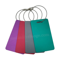 Étiquette de bagage vierge en or anodisé personnalisé étiquette de voyage en métal étiquette de bagage en aluminium gravée au laser pour identifiant personnalisé