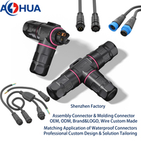 AOHUA distributeur d'alimentation faisceau de câblage M20 4 broches en forme de T connecteur répartiteur de câble IP67 IP68 type étanche