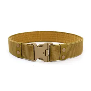 Men's Quick Release Duty Belt Outdoor Training Security Guard Plastic buckle Canvas Fabric Belt Adjustable Tactical Belt