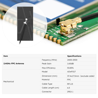 Antenne WiFi flexible omnidirectionnelle à gain élevé, adhésive, fine, 2,4 GHz, intégrée, flexible, microbande, coaxiale, PCB