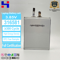 Baterai Li-polimer 3.85V 2800mAh 316581 Sel Pouch Ultra-tipis Tegangan Tinggi untuk Tablet PC