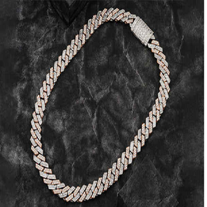 สร้อยคอทองคำ 10K 14K แบบ Cuban Infinity Link สไตล์ฮิปฮอป ประดับเพชรแล็บโกรนทรง Brilliant Cut คุณภาพเยี่ยมจากไมอามี - Product Image 2