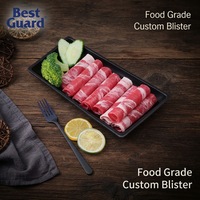 Barquettes en PP personnalisées, barquettes jetables pour aliments, barquettes en plastique pour aliments, épaisseur 1 mm, portables, pour l'emballage de bœuf cru, de steak, de viande fraîche