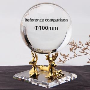 Boule de cristal de cerf horizontale carrée de conception moderne nouvelle base <span class=keywords><strong>en</strong></span> acrylique avec des sphères originales <span class=keywords><strong>en</strong></span> verre de jade et de pierre - Product Image 3