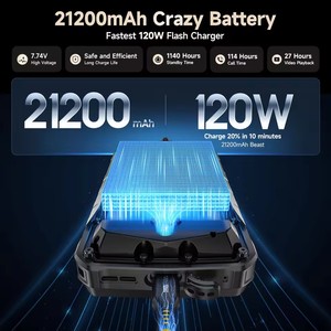Smartphone 5G robuste Ulefone Armor 29 Ultra 16 Go 1 To Amoled 120 Hz Vision nocturne Lumière LED Double SIM Android 15 - Product Image 4