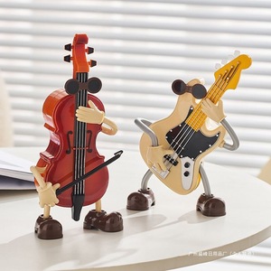 Caja de música creativa con diseño de violín y guitarra, adorno decorativo para el hogar, decoración de escritorio, regalo para niños, estilo contemporáneo de plástico - Product Image 1