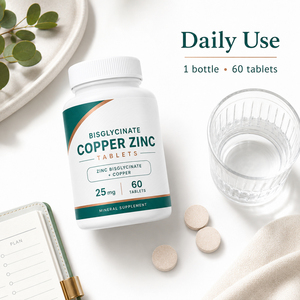 Complexe de zinc chélaté à haute absorption 25 mg, complément alimentaire, comprimés de picolinate et bisglycinate de cuivre, soutien immunitaire, 60/90, GMP, HACCP - Product Image 2