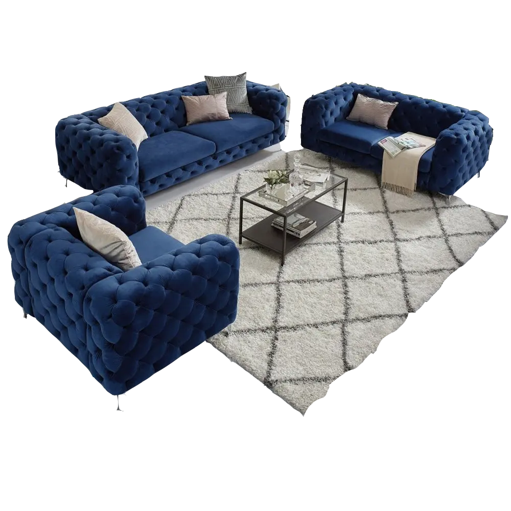 Divano in velluto a caldo divano in tessuto di lusso moderno divano casa 1 + 2 + 3 posti divano Set soggiorno mobili CEFS029