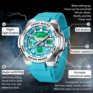 Reloj Digital Multifunción SANDA 3385, Reloj Deportivo Sincrónico a Prueba de Agua, Reloj Despertador Luminoso - Product Image 6