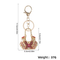 Llavero de Lujo con Diseño de Cartera de Cristal de Dibujos Animados, Chapado en Oro Rosa, con Pedrería, Mini Bolso de Mano, Colgante para Mujer