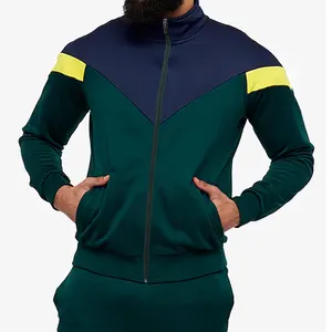 Vêtements d'entraînement en usine en Chine Veste de sport à manches longues pour hommes Manteau de survêtement athlétique pour homme avec votre logo personnalisé