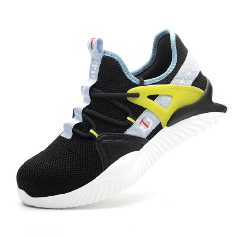 Новинка 2020, высококачественные летние модные рабочие туфли Flyknit, легкие, дышащие и удобные спортивные мужские защитные туфли