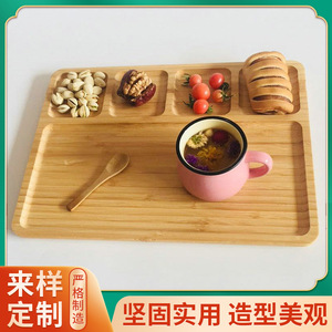 Bandeja Divisora de Madera Rectangular con 4 Compartimentos, Contenedor de Alimentos para Niños - Product Image 4