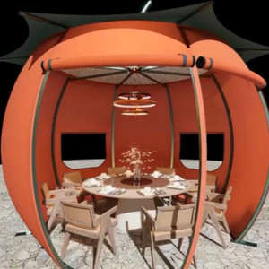 เต็นท์โดมแบบพกพาหรูหราขนาดใหญ่ดีไซน์แบบแกลมปิ้งที่ทันสมัยเสาอากาศวัสดุอ็อกซ์ฟอร์ดกันน้ำสำหรับครอบครัวกลางแจ้งการตั้งแคมป์ - Product Image 6