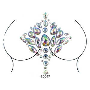 ELITES pecho joyas tatuaje Rhinestone pecho pegatina tatuaje temporal brillo pecho cuerpo gemas tatuaje pegatina - Product Image 1