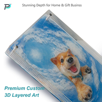 Décoration murale 3D de luxe moderne personnalisée peinte à la main à 6 couches de peinture acrylique d'animaux encadrée art mural décorations de salon