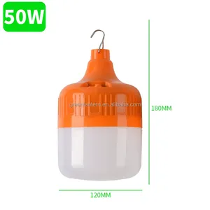หลอดไฟ LED แบบพกพา E27 50W ชาร์จไฟได้ ใช้ในกรณีฉุกเฉิน กำลังไฟ 50 วัตต์ สำหรับการตั้งแคมป์ - Product Image 2