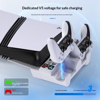 Support de refroidissement multifonctionnel en ABS pour PS 5 Pro/Slim, support de charge pour manette de jeu, support plat horizontal, accessoire