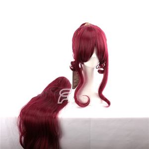 Peluca de Anime de Hércules, Peluca de Princesa Megara, Cosplay, Cabello Sintético, 90 cm de Largo, Ondulado, Color Rojo Vino Oscuro, Encaje Francés, Resistente al Calor, 1 Pieza - Product Image 5