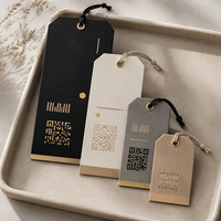 Étiquettes personnalisées en carton avec accent en aluminium pour vêtements, avec code-barres et QR code, pour emballage de vêtements, fournisseur d'usine