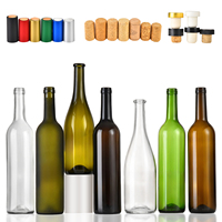 Botol kaca anggur 750ml bening Amber kustomisasi botol kaca buram